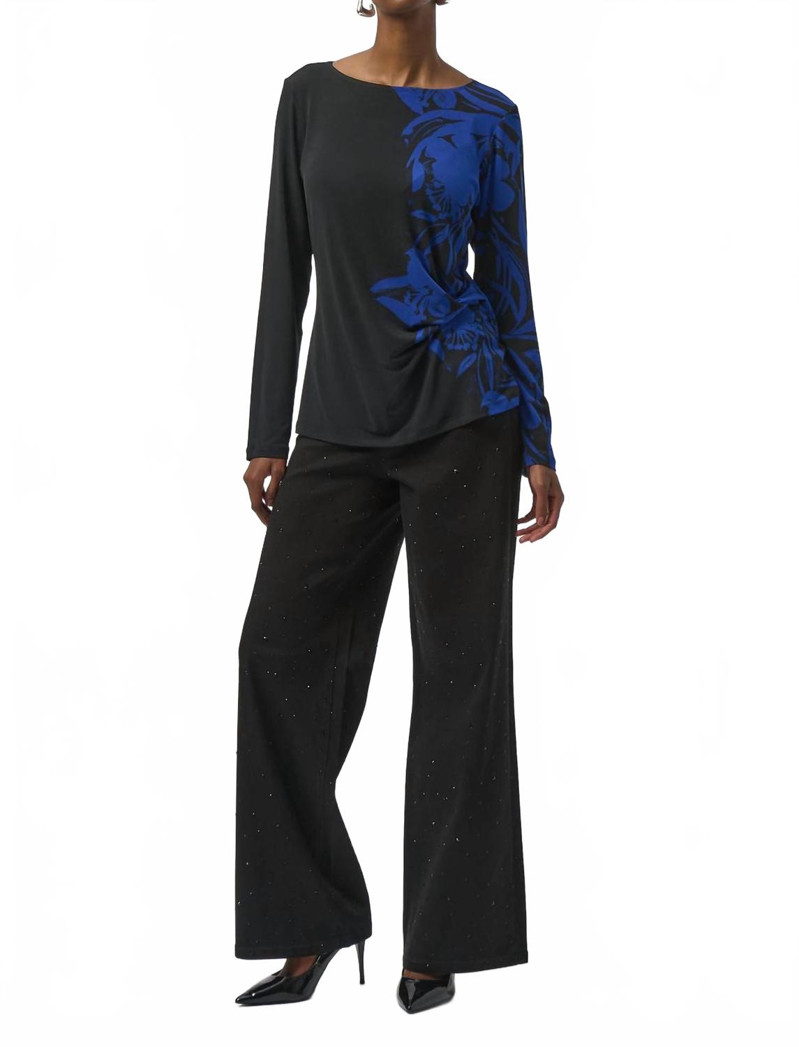Top con estampado floral color negro