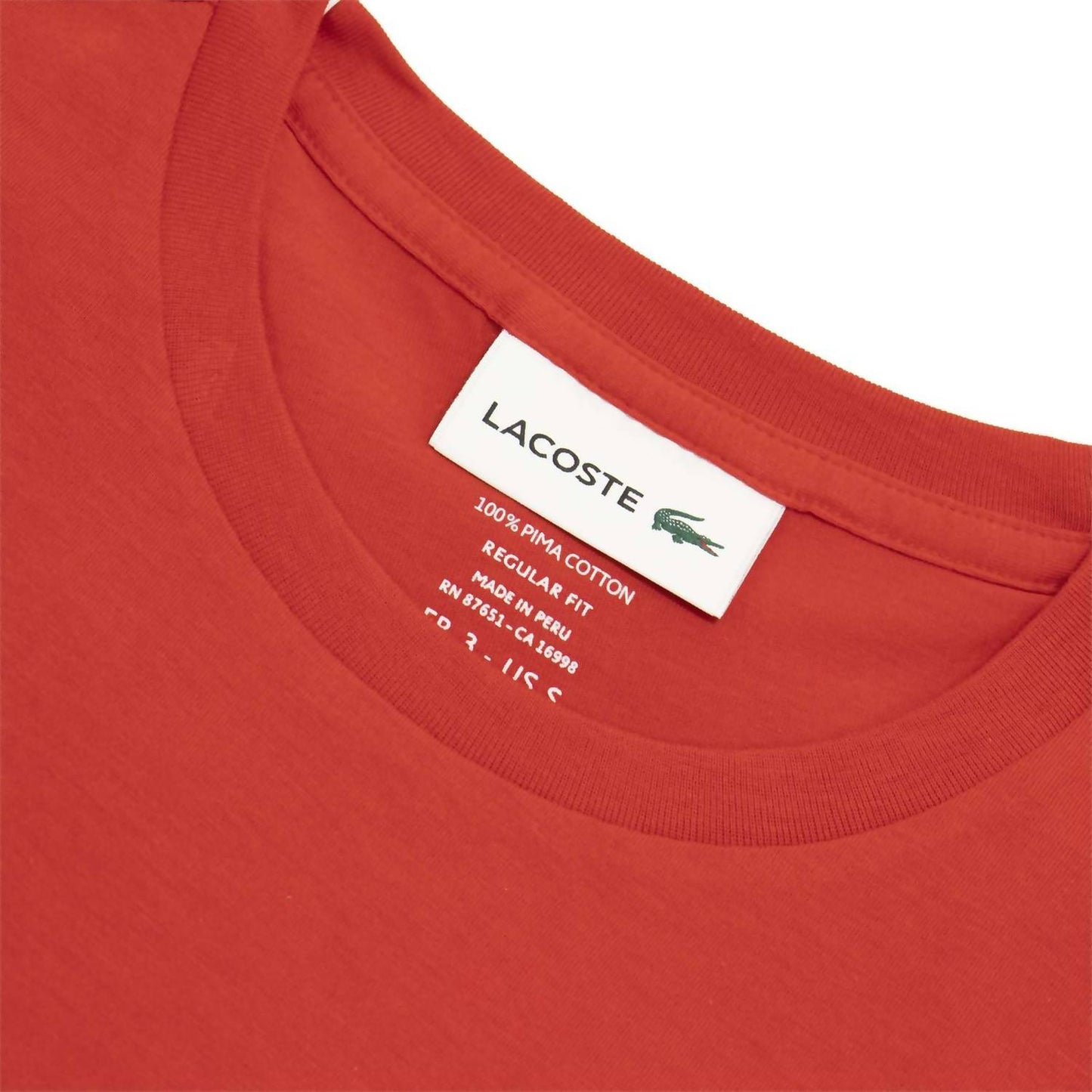 Camiseta de hombre de manga corta con cuello redondo color rojo