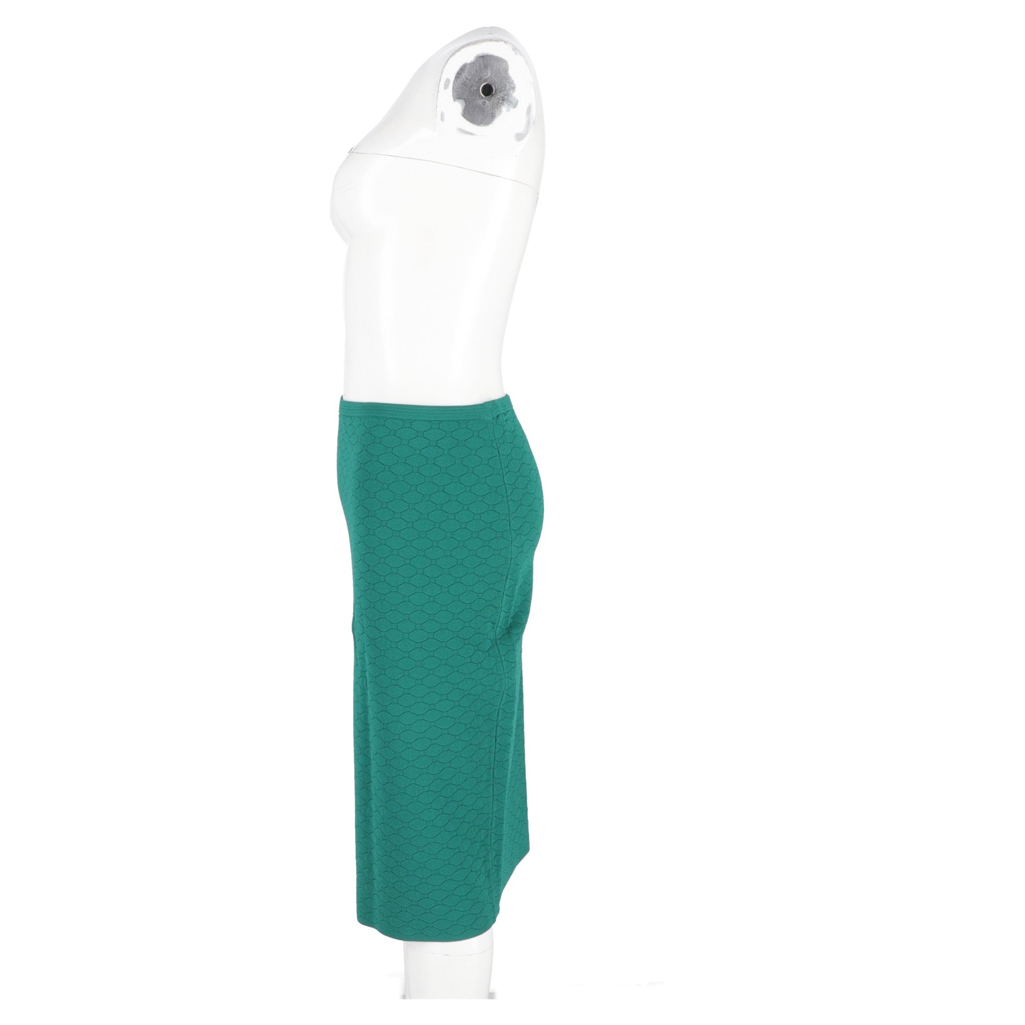Falda de lana midi color verde