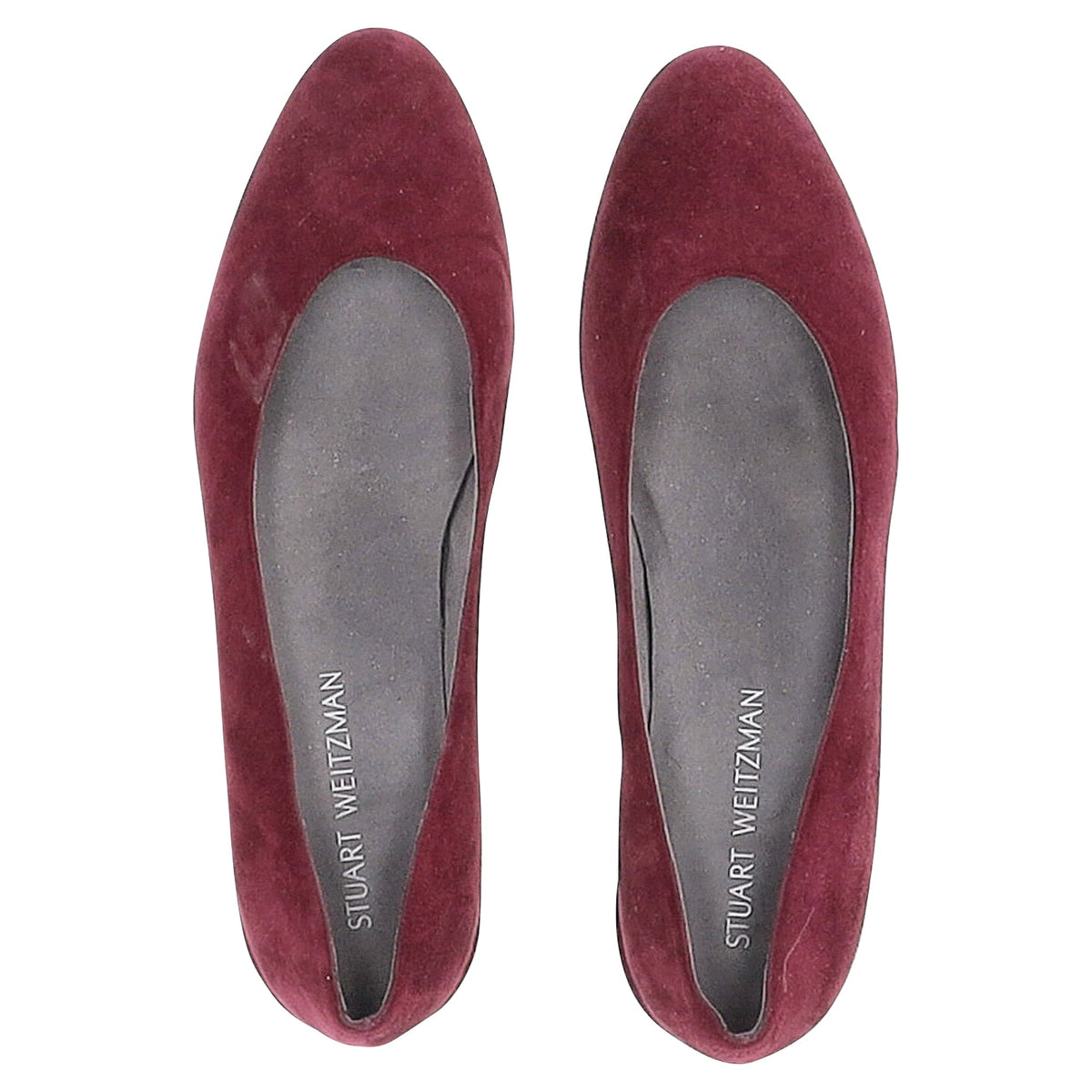 Zapatos planos de gamuza color rojo