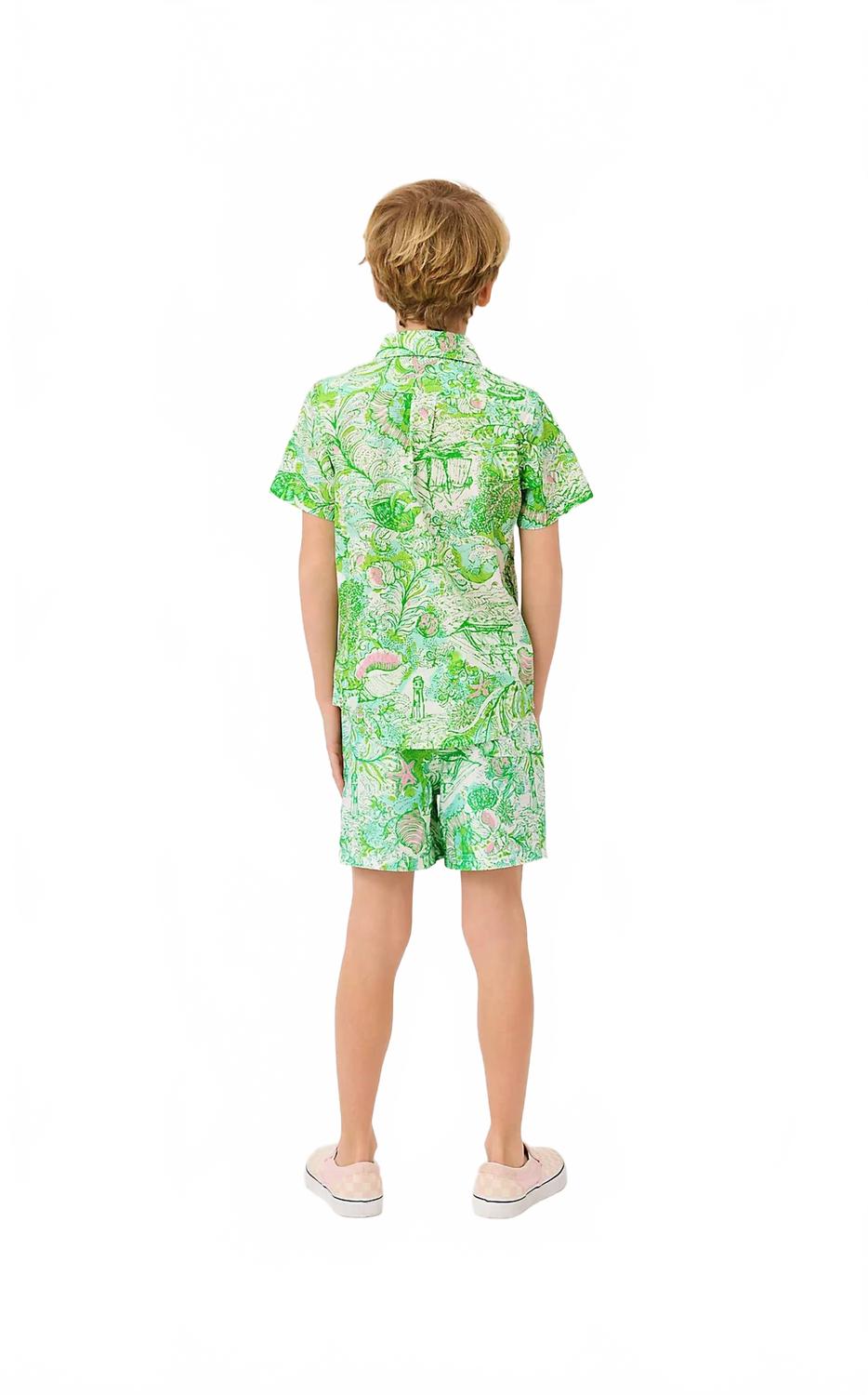 Pantaloneta de baño para niño color blanco