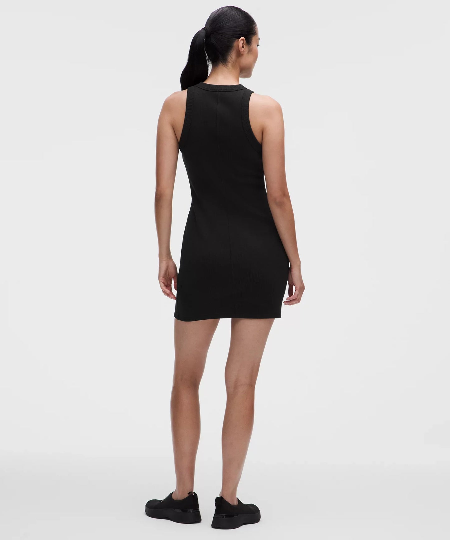Vestido de algodón corto con tejido acanalado