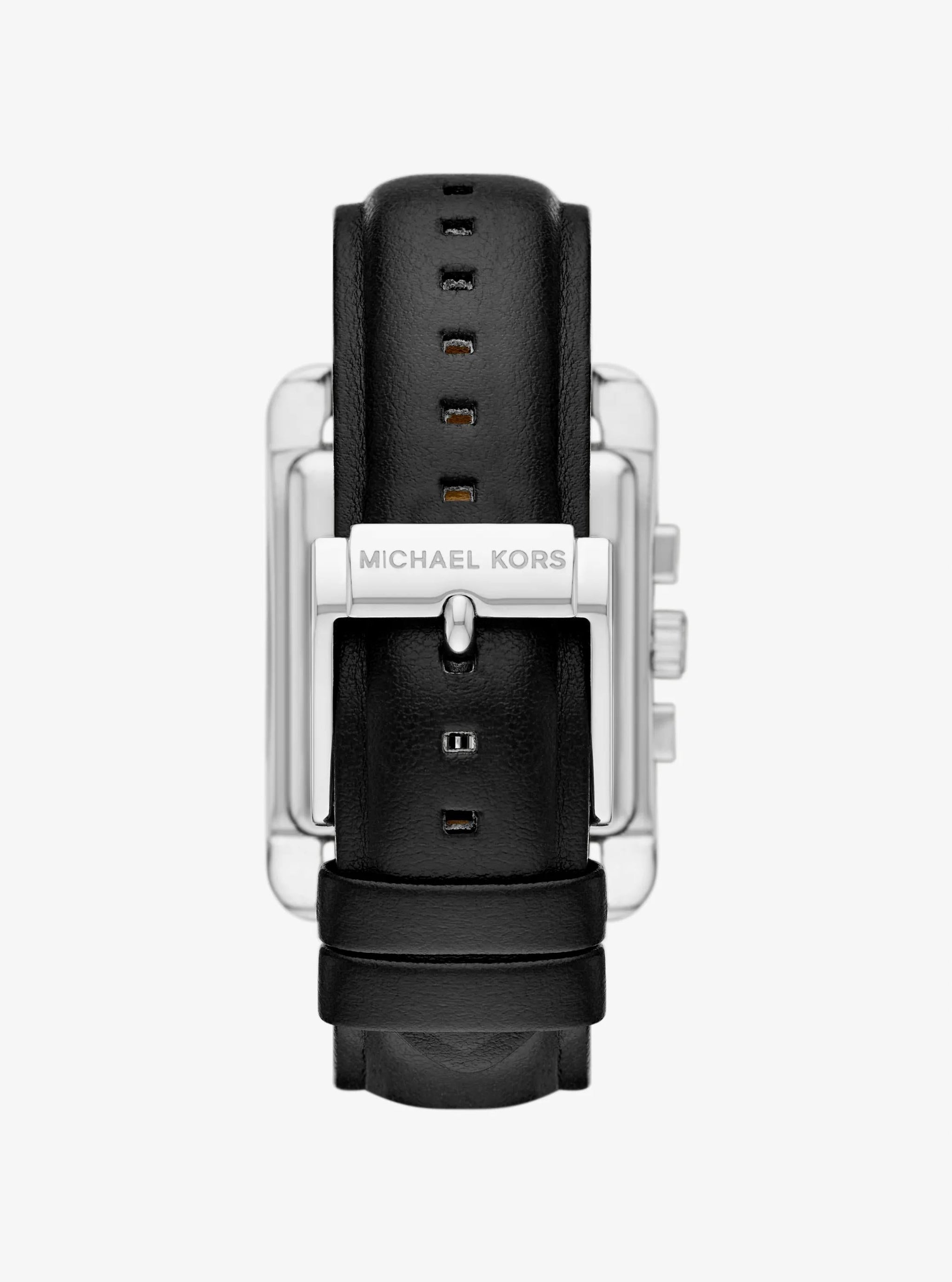 Reloj de cuero color plateado