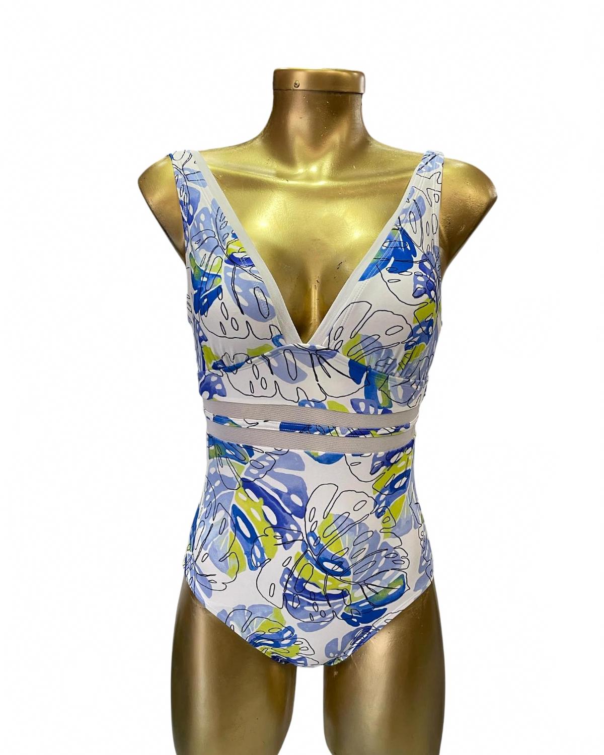 Vestido de baño con estampado color blanco