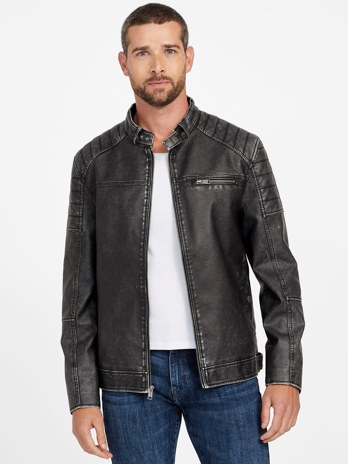 Chaqueta de efecto cuero