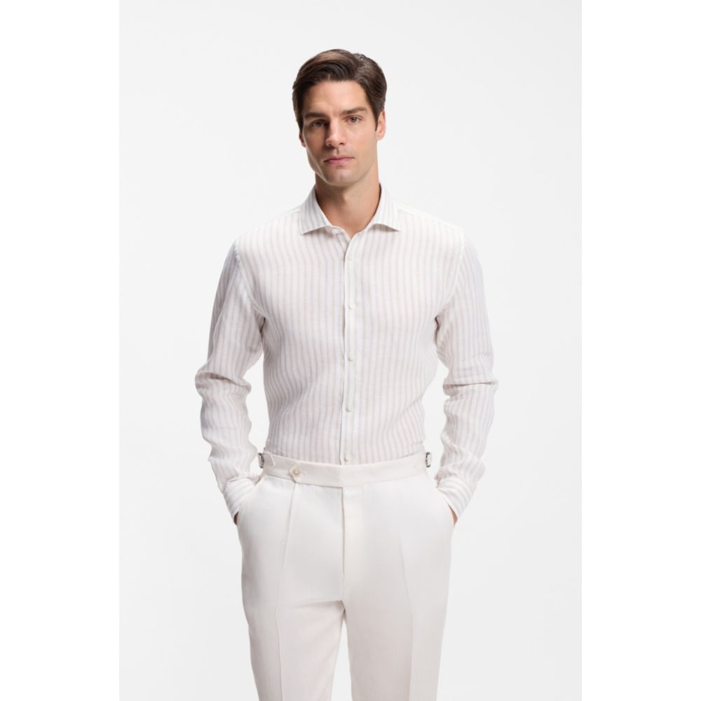 Camisa de lino a rayas