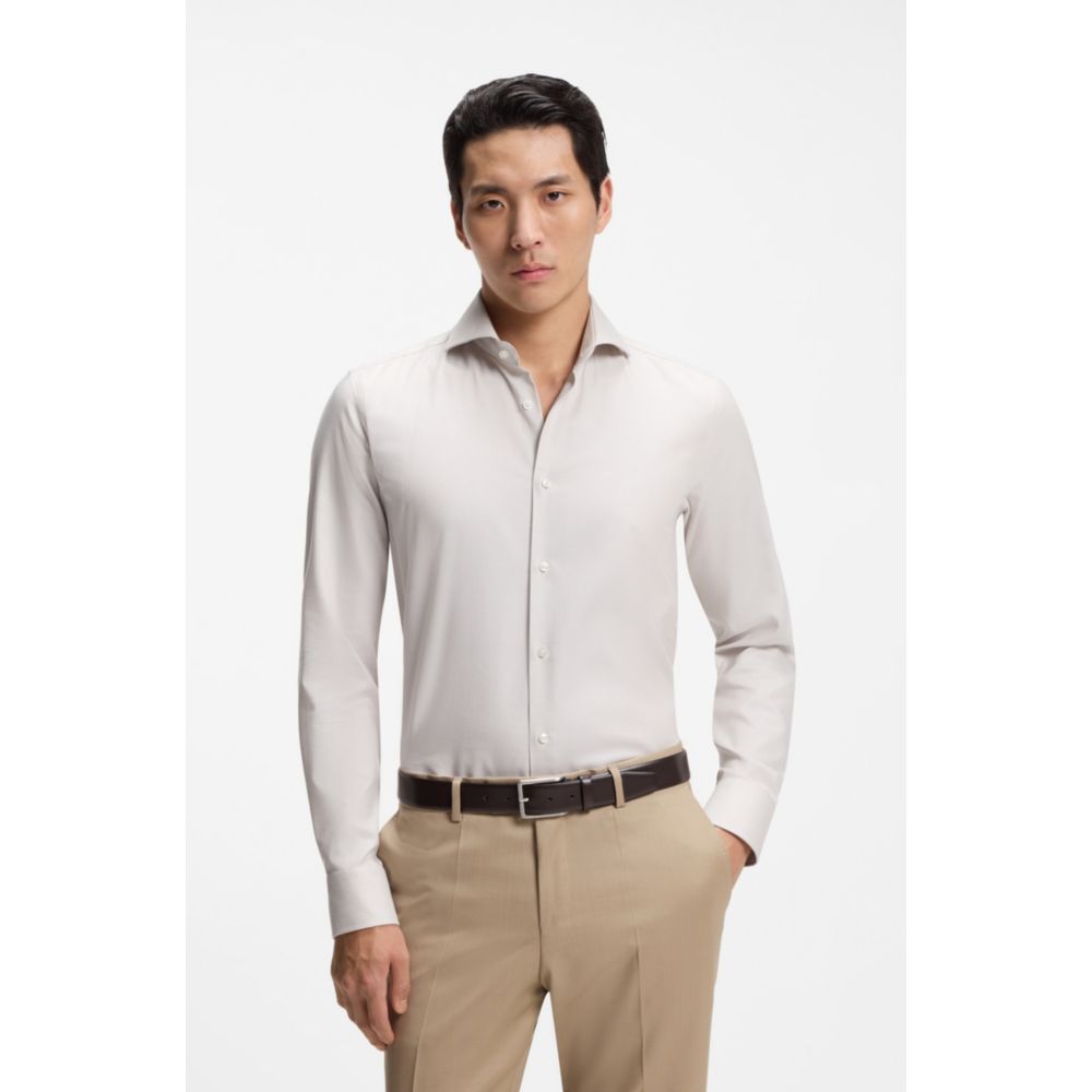 Camisa de mezcla de algodón de corte ajustado