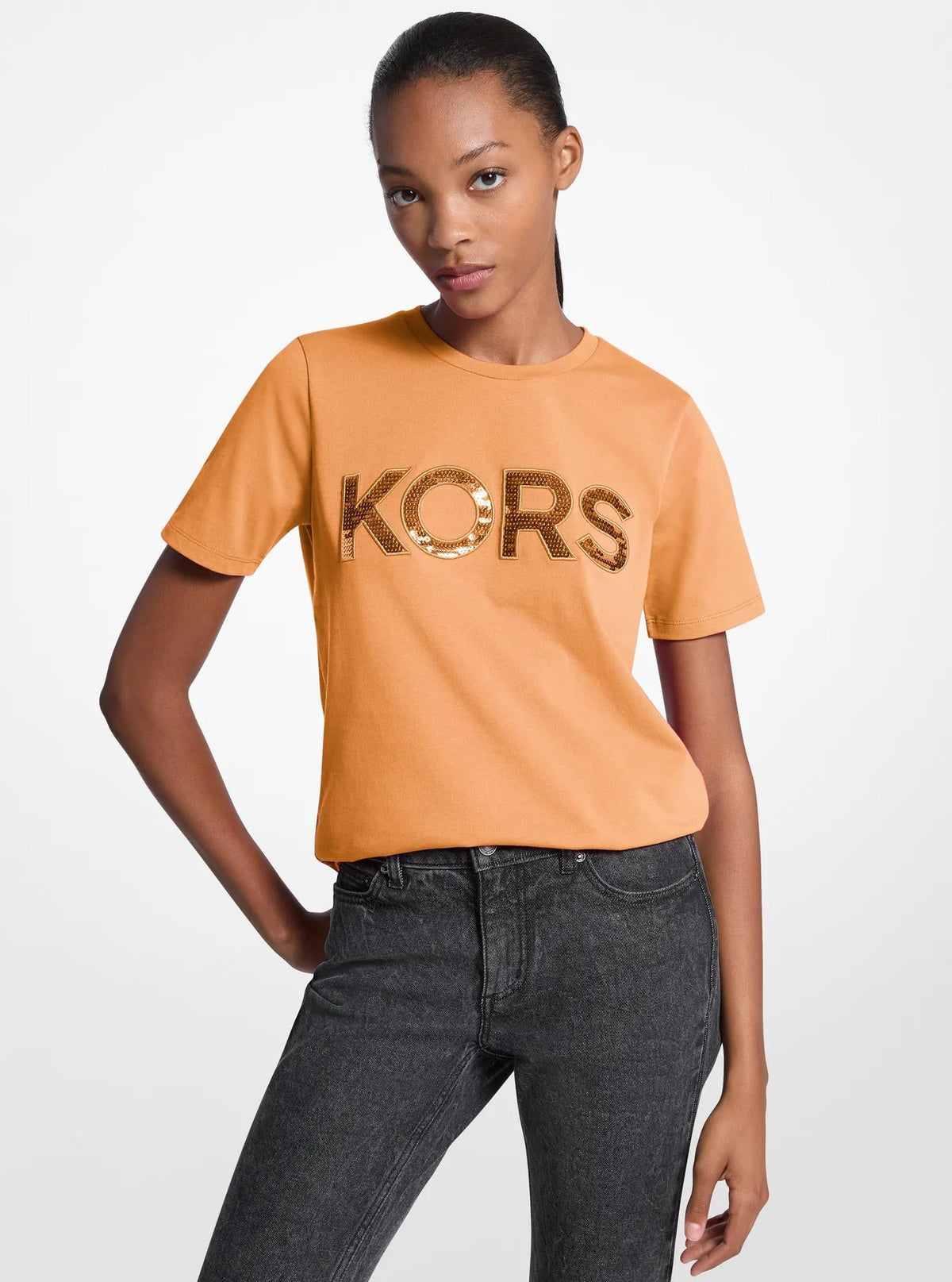 Camiseta de algodón con lentejuelas