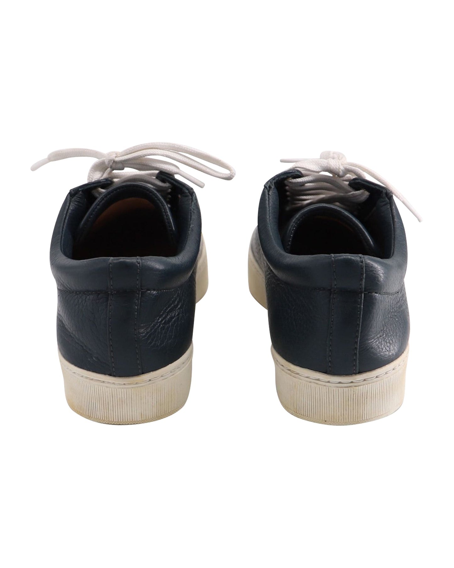 Top de cuero con cordones color azul marino