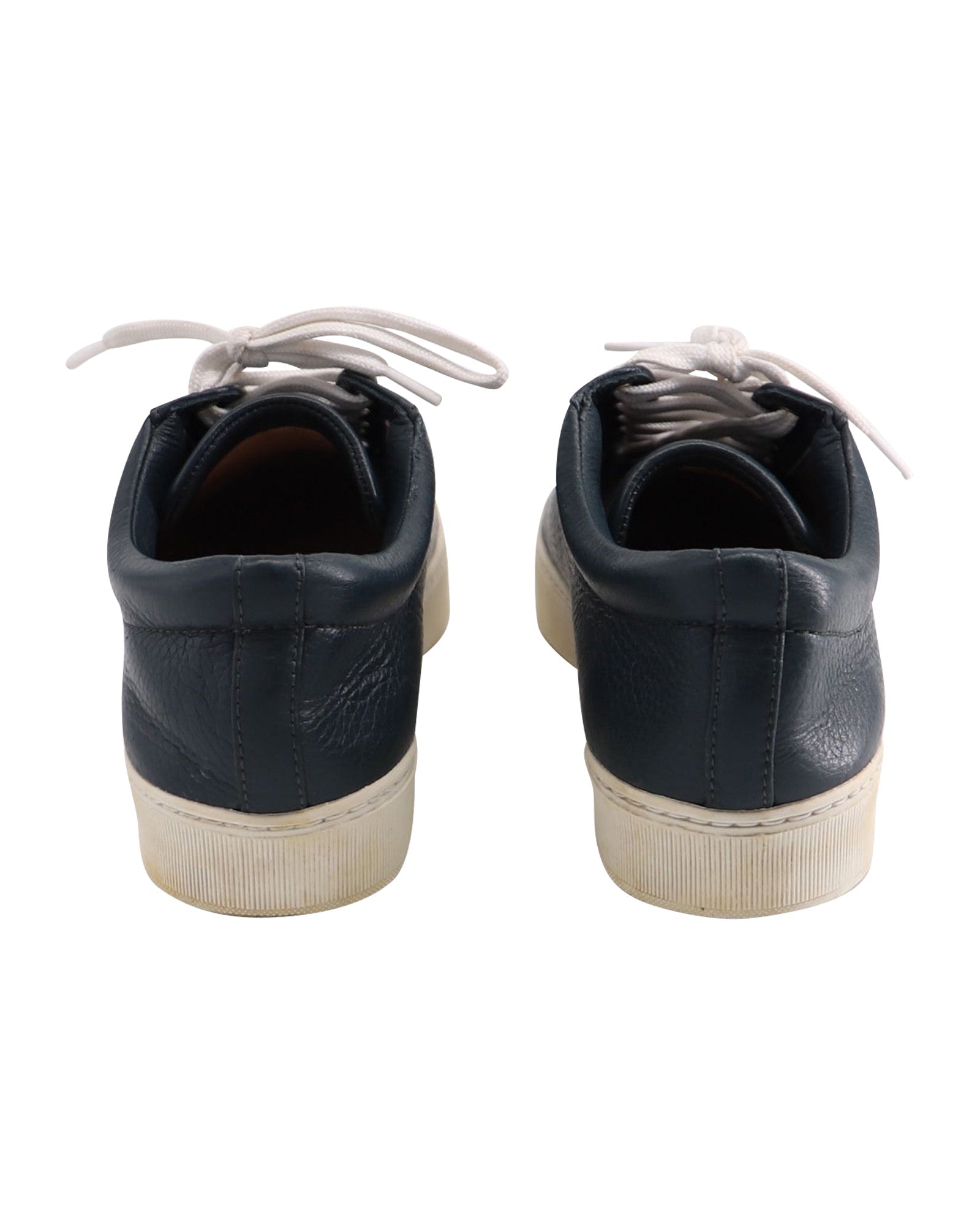 Top de cuero con cordones color azul marino