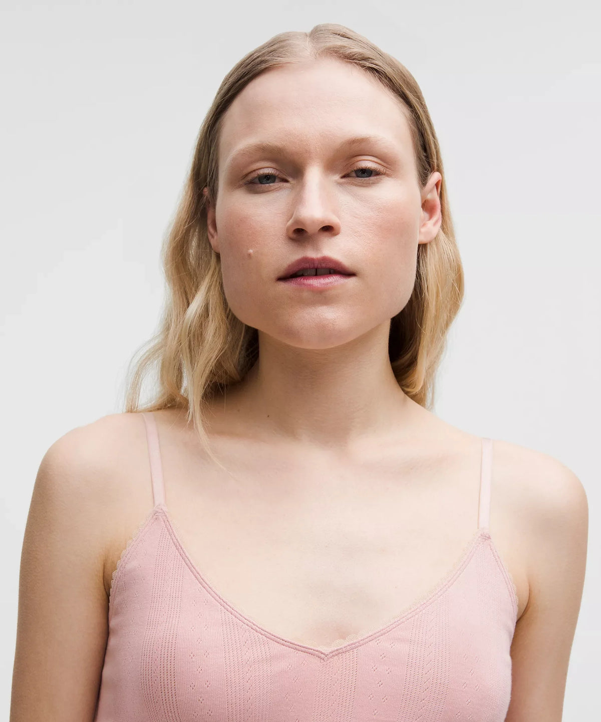 Camiseta sin mangas de algodón con tejido calado