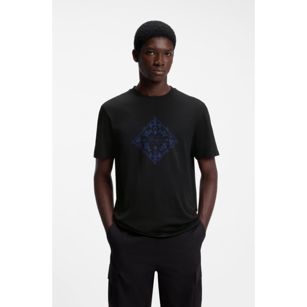 Camiseta de algodón con cuello redondo