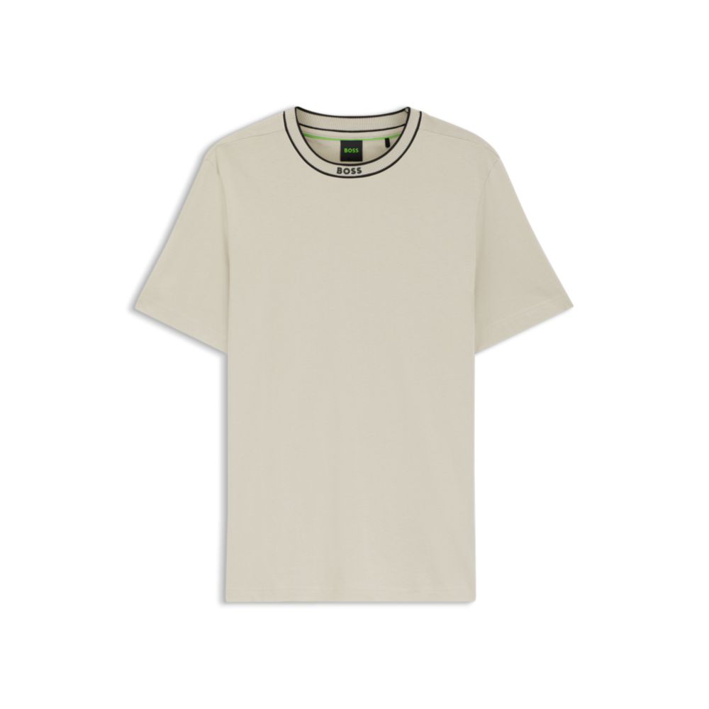 Camiseta de algodón con cuello redondo