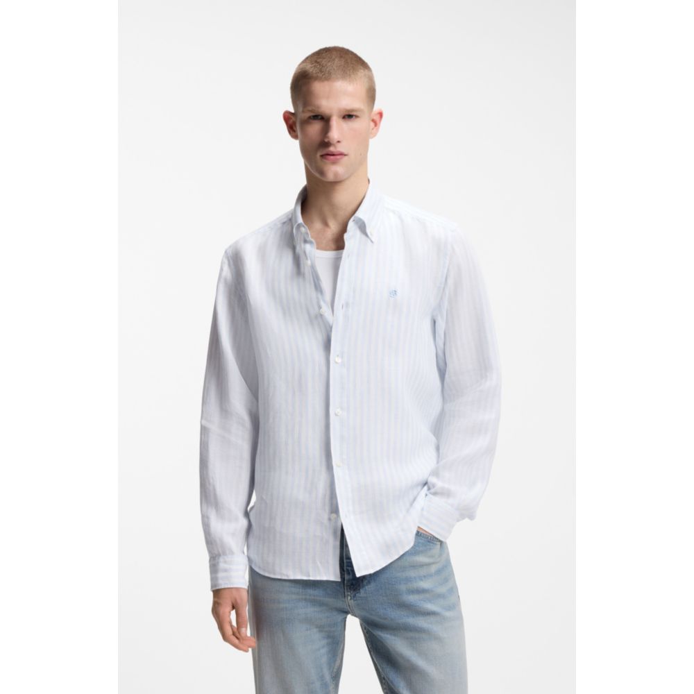 Camisa de lino a rayas