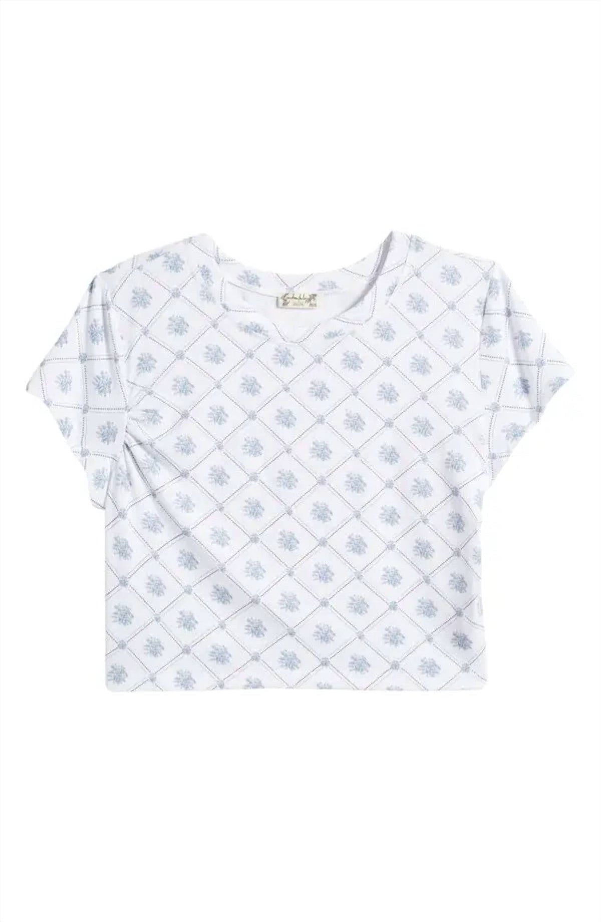 Camiseta para bebé con estampado floral color marfil
