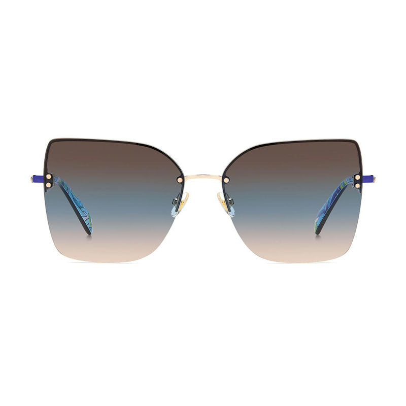 Gafas color azul y café y dorado