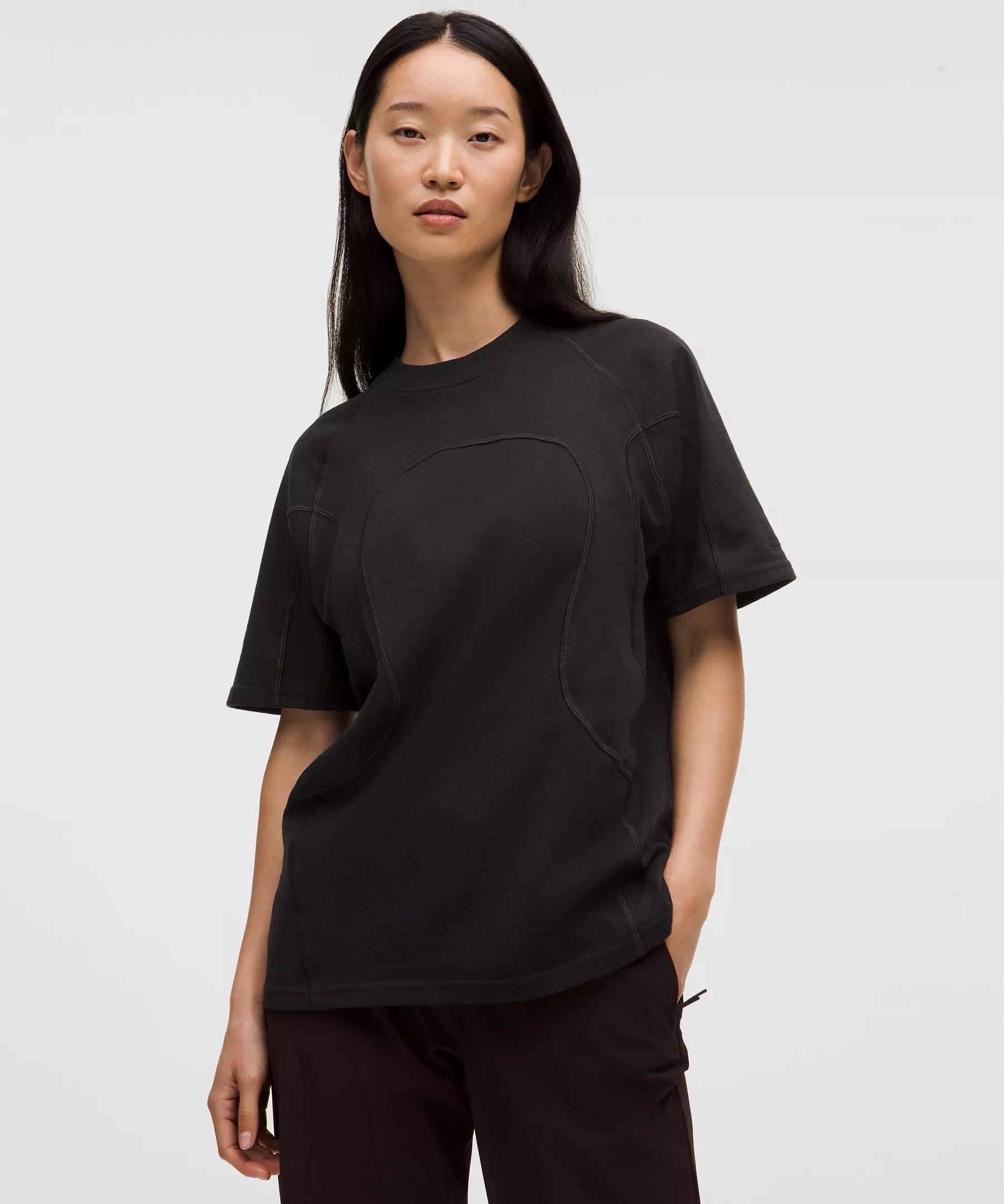 Camiseta de mujer de algodón de corte amplio