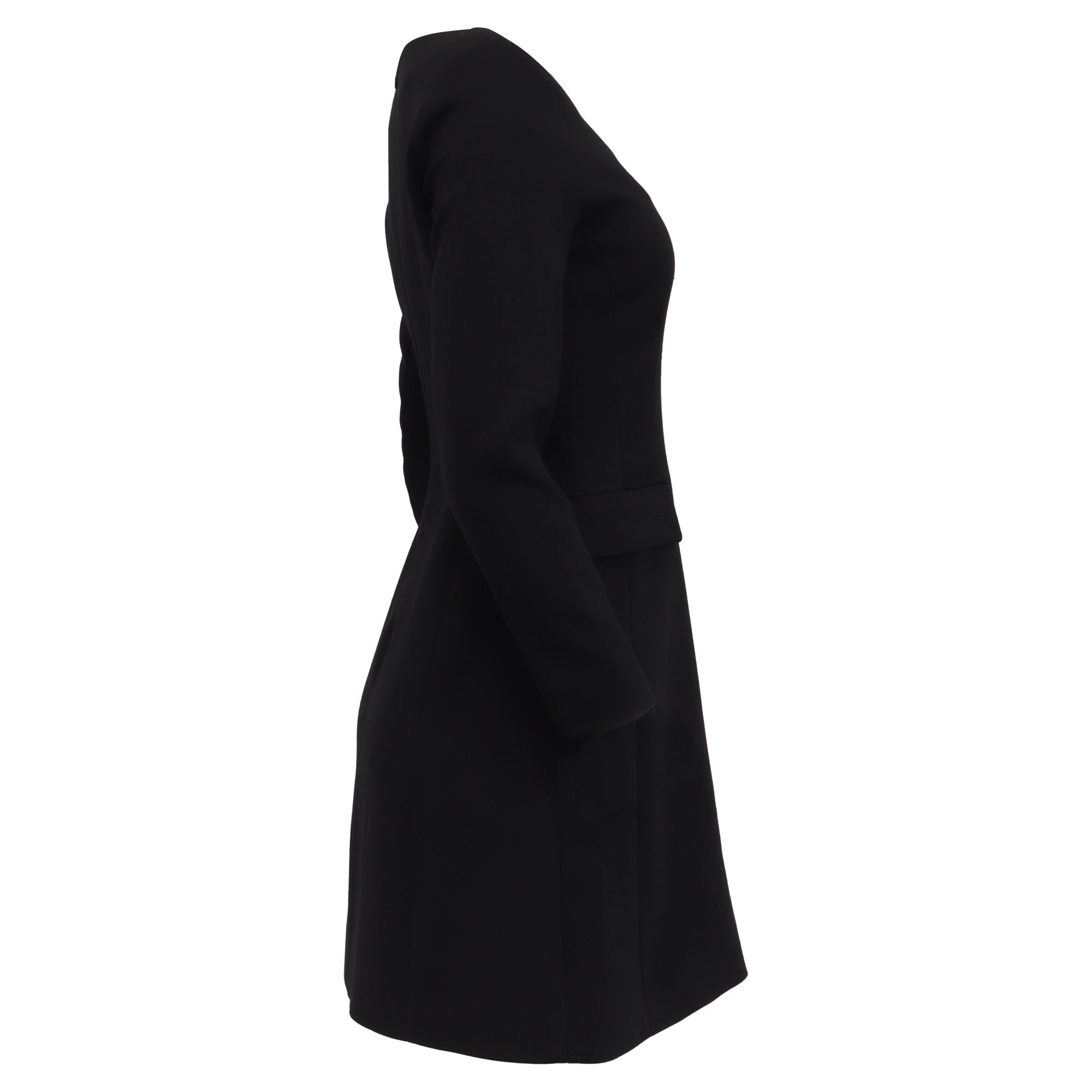 Vestido corto de manga larga color negro
