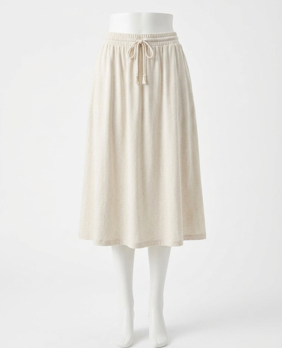 Falda de lino midi
