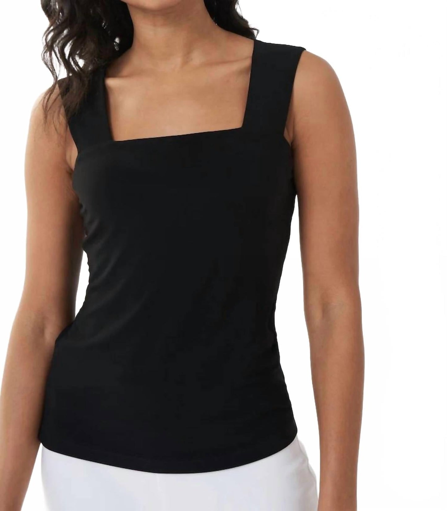 Camiseta sin mangas con escote cuadrado color negro