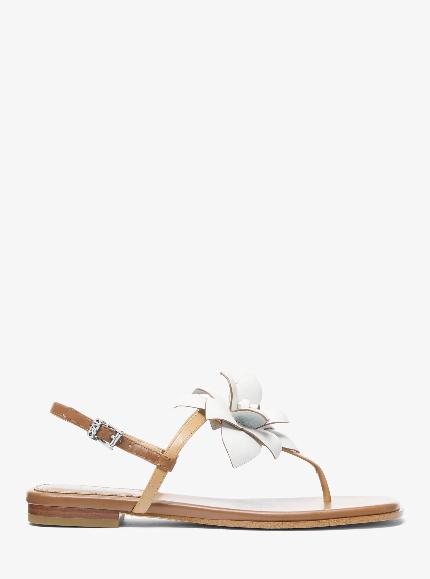 Sandalias de cuero con estampado floral
