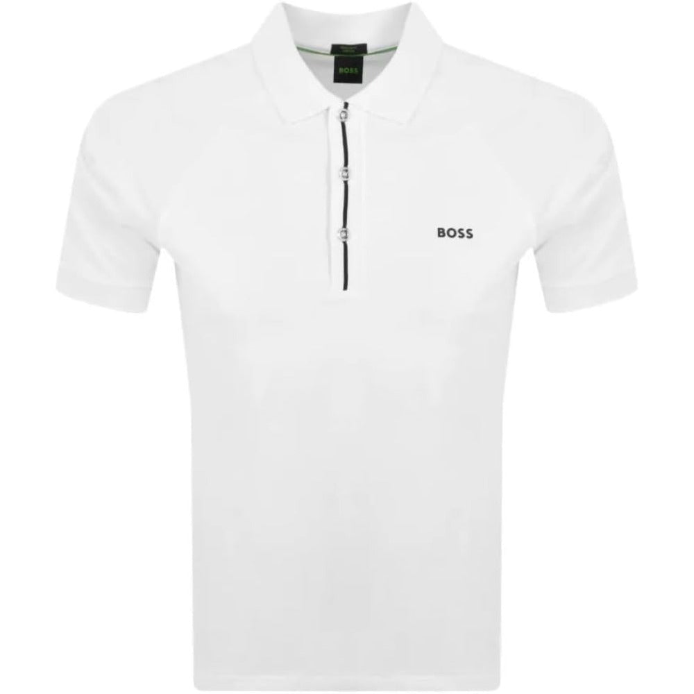 Polo de hombre de manga corta a rayas color blanco