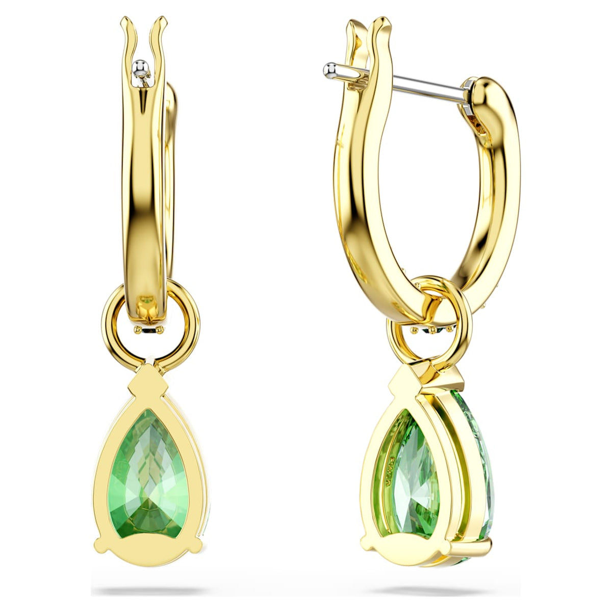 Aretes color verde y dorado