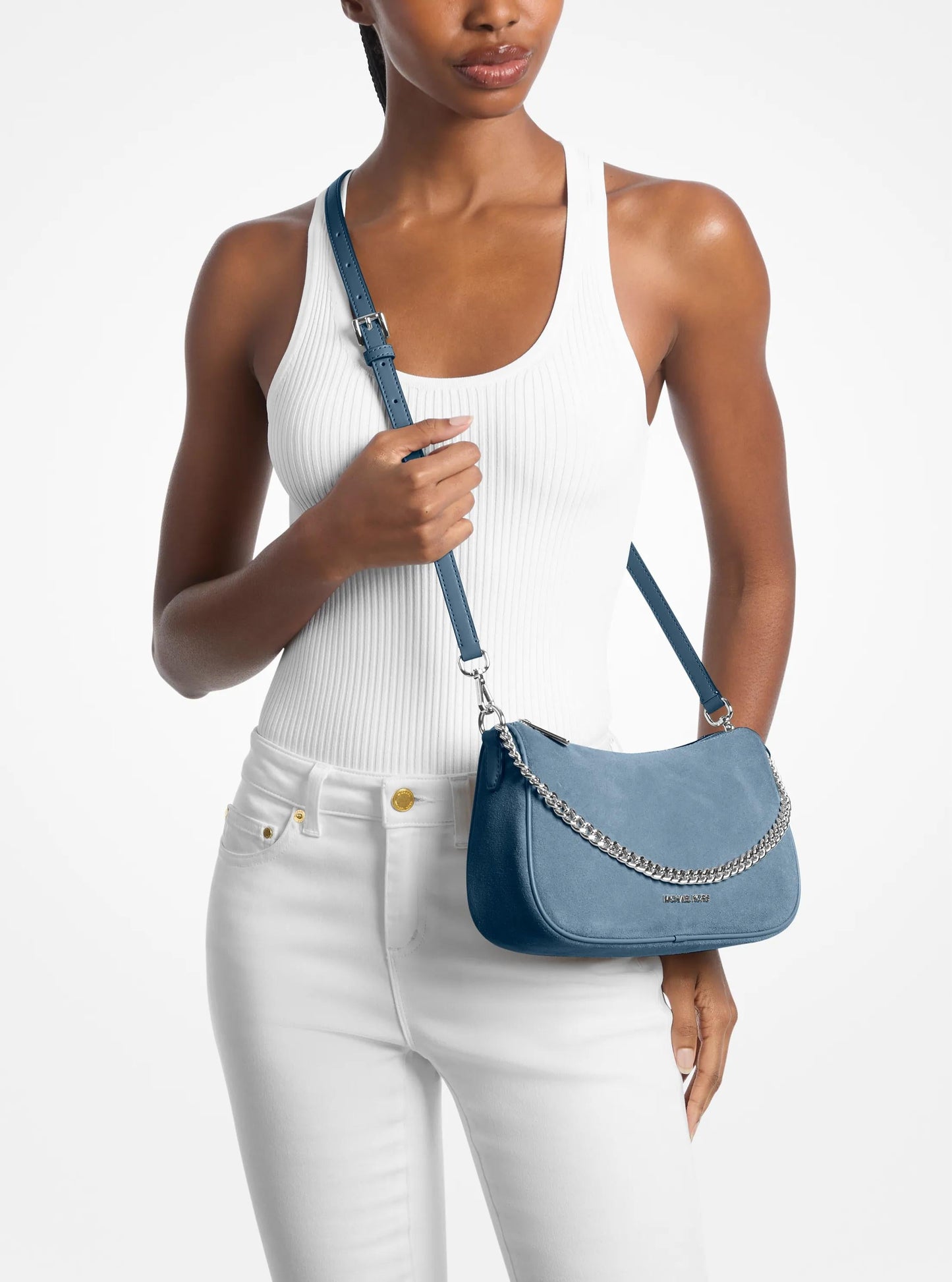 Bolso cruzado de gamuza