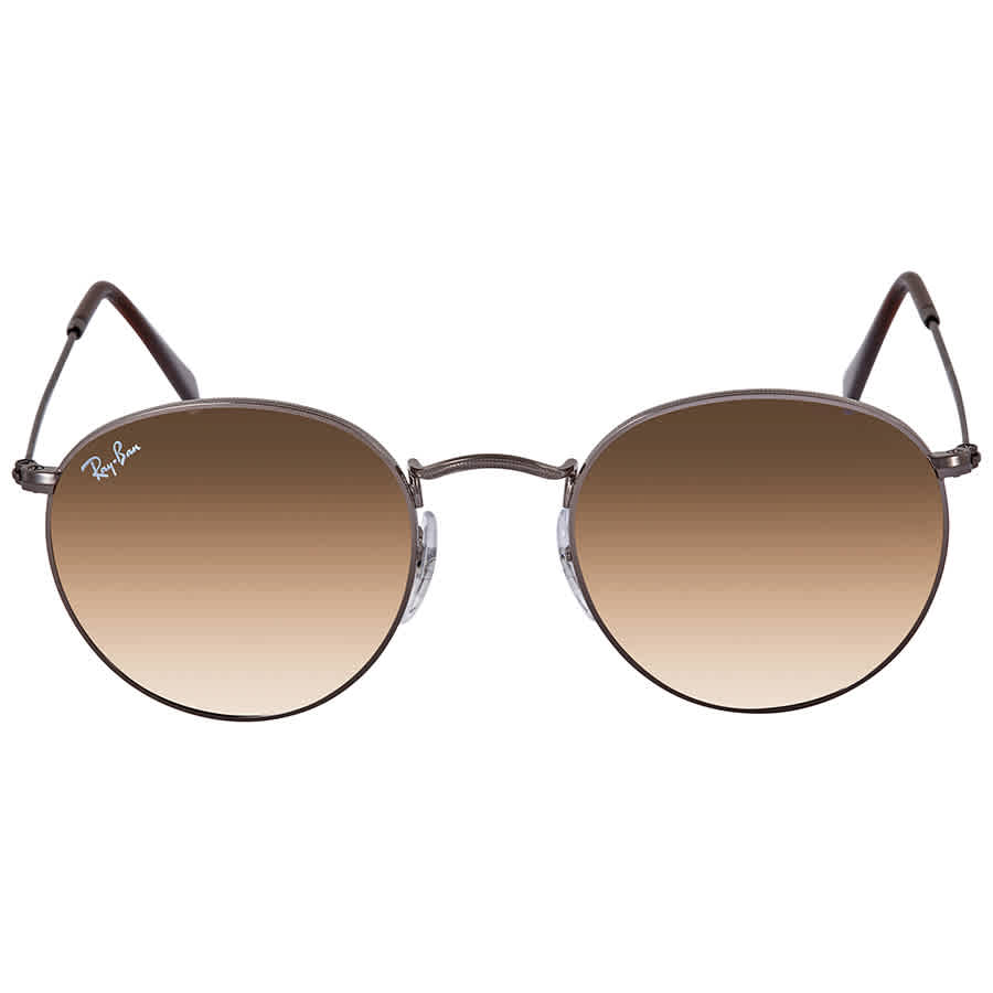 Gafas de sol unisex de montura redonda color café