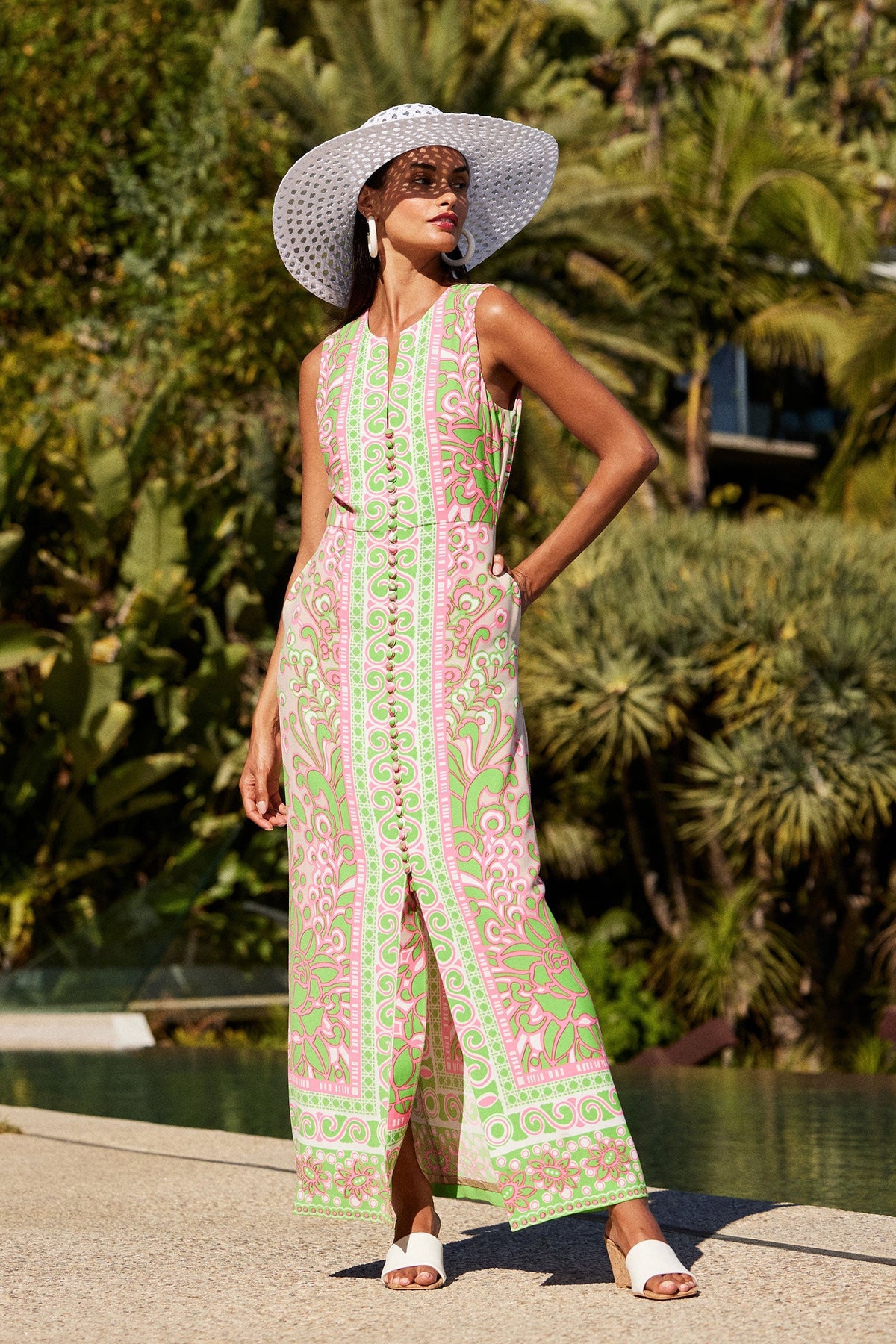 Vestido midi sin mangas