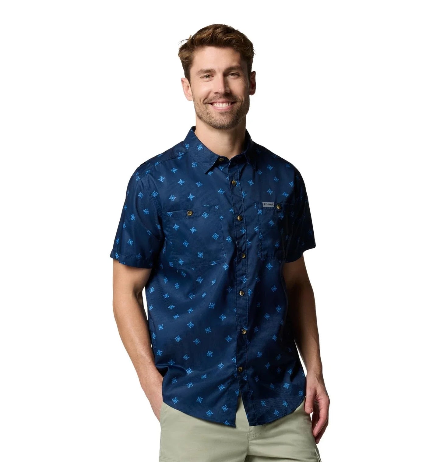 Camisa de hombre con estampado color azul marino