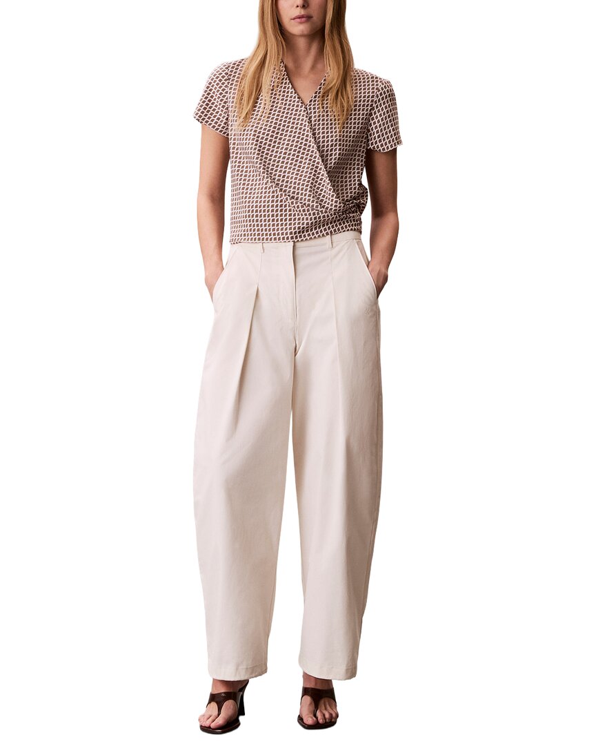 Calvin Klein Top Cruzado Estampado de Crepe