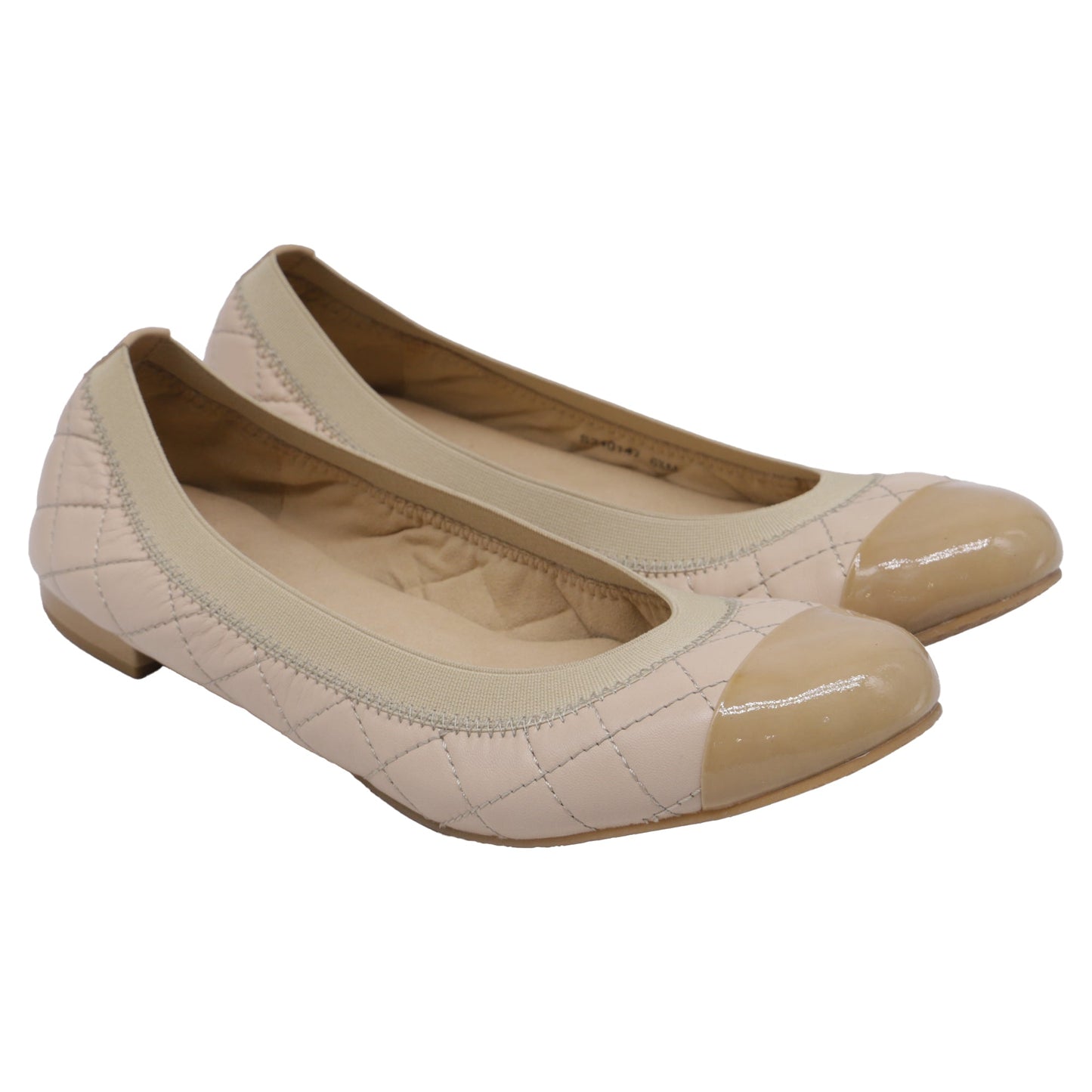 Baletas de cuero color beige