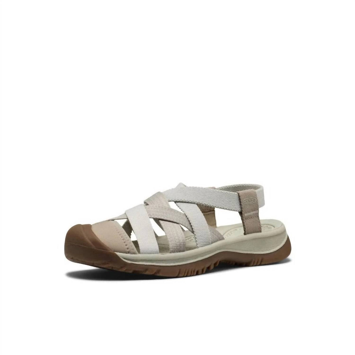 Sandalias de mujer color plateado y taupe