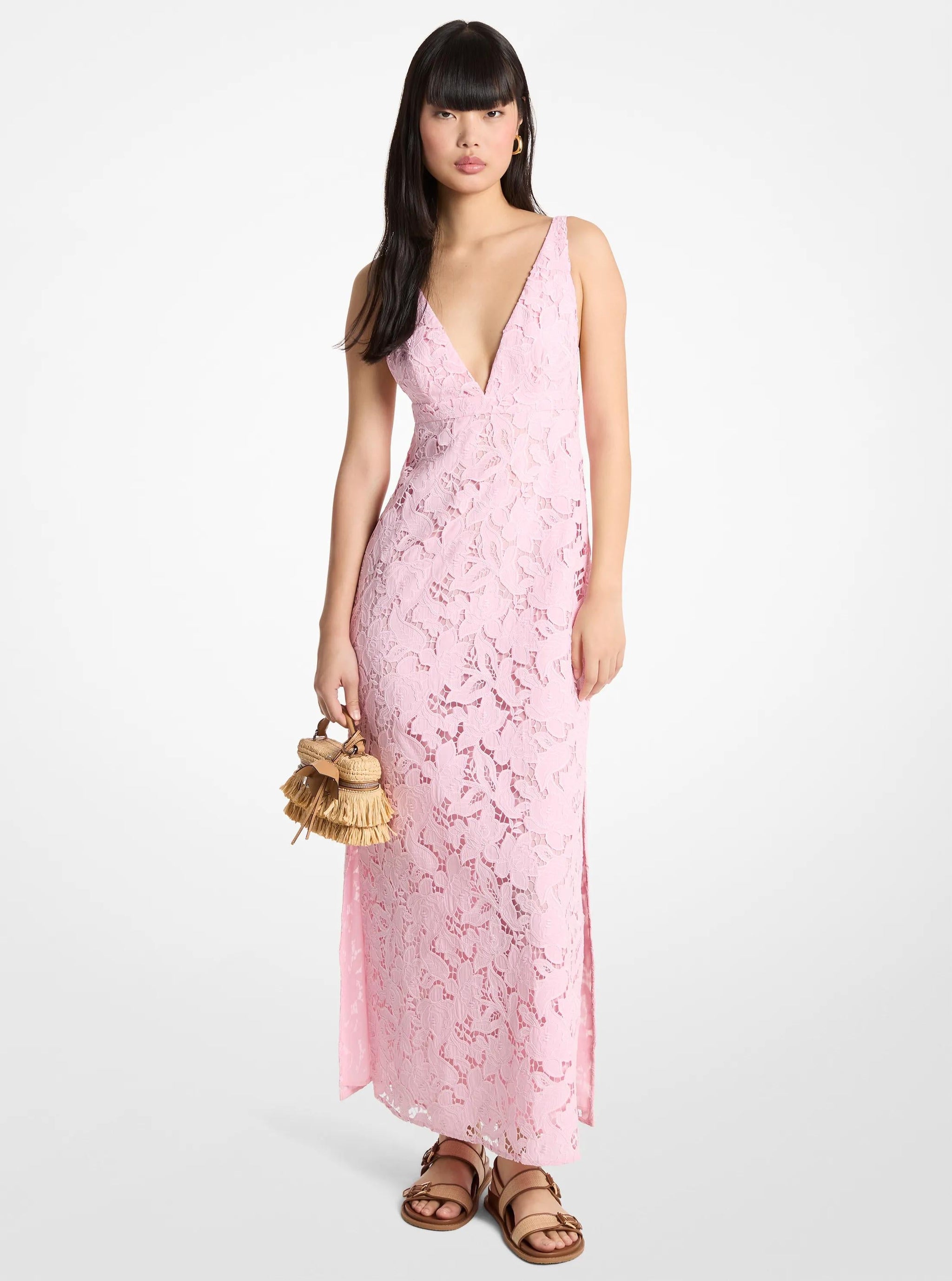 Vestido largo con estampado floral