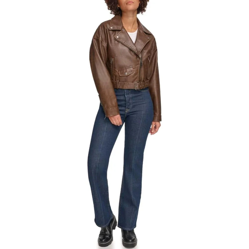 Chaqueta de mujer de efecto cuero