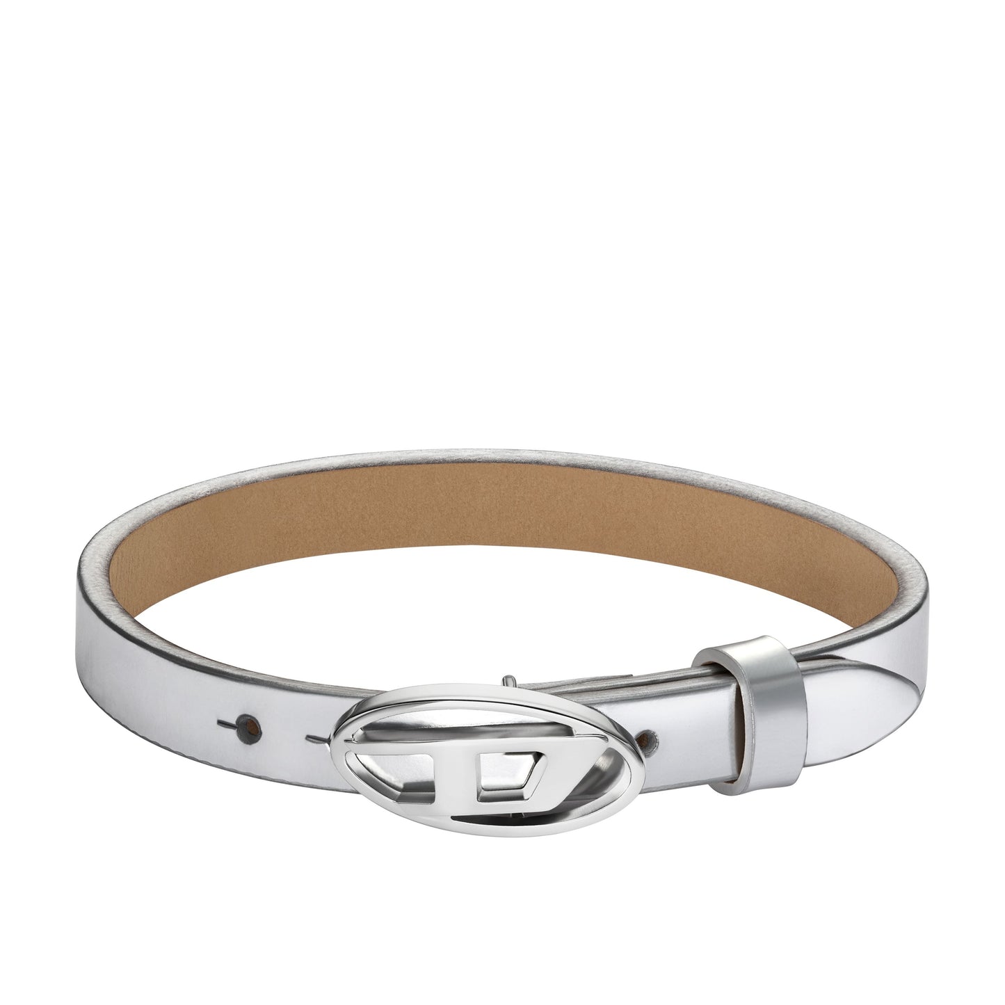 Pulsera de hombre de cuero color plateado