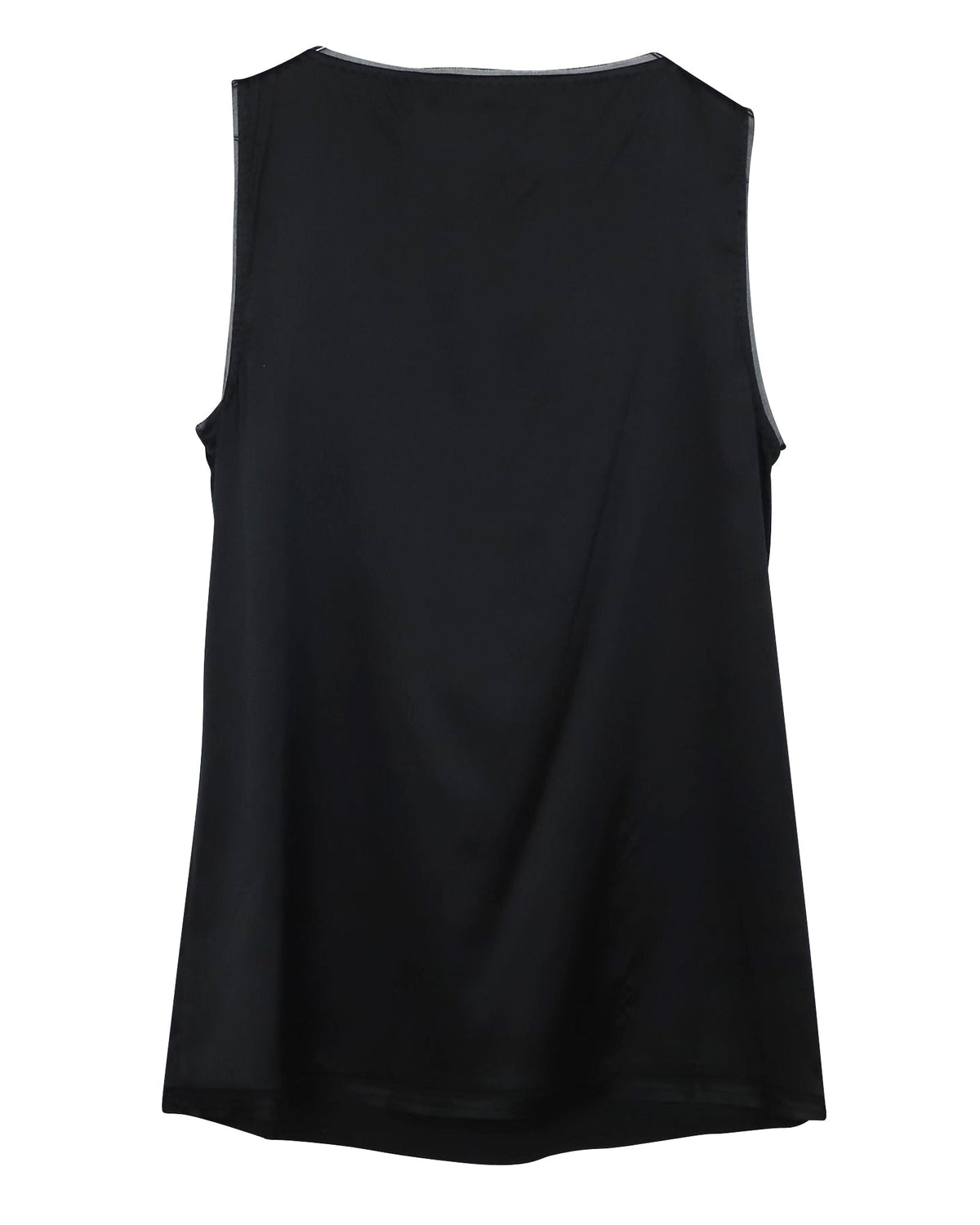 Blusa de seda sin mangas con boleros color negro