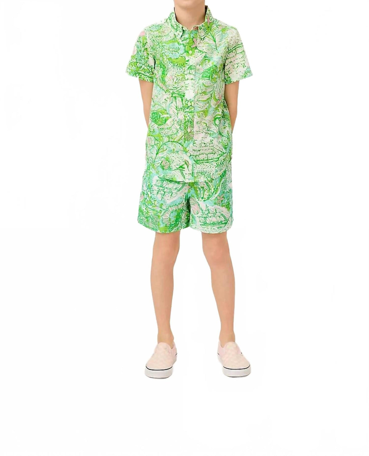 Pantaloneta de baño para niño color blanco