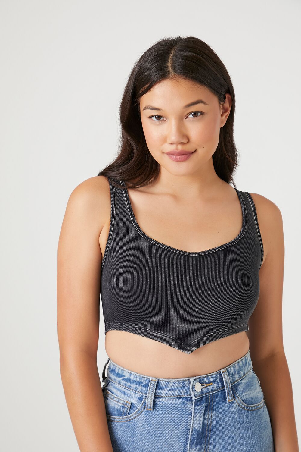 Camiseta sin mangas con tejido acanalado