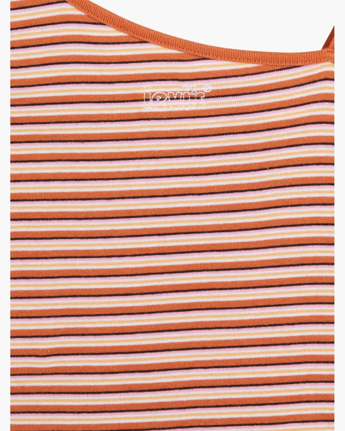 Camiseta sin mangas de mujer a rayas color naranja