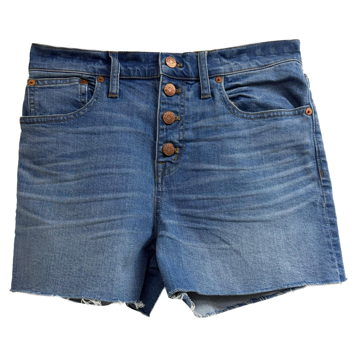 Short de mezclilla de tiro alto color azul claro