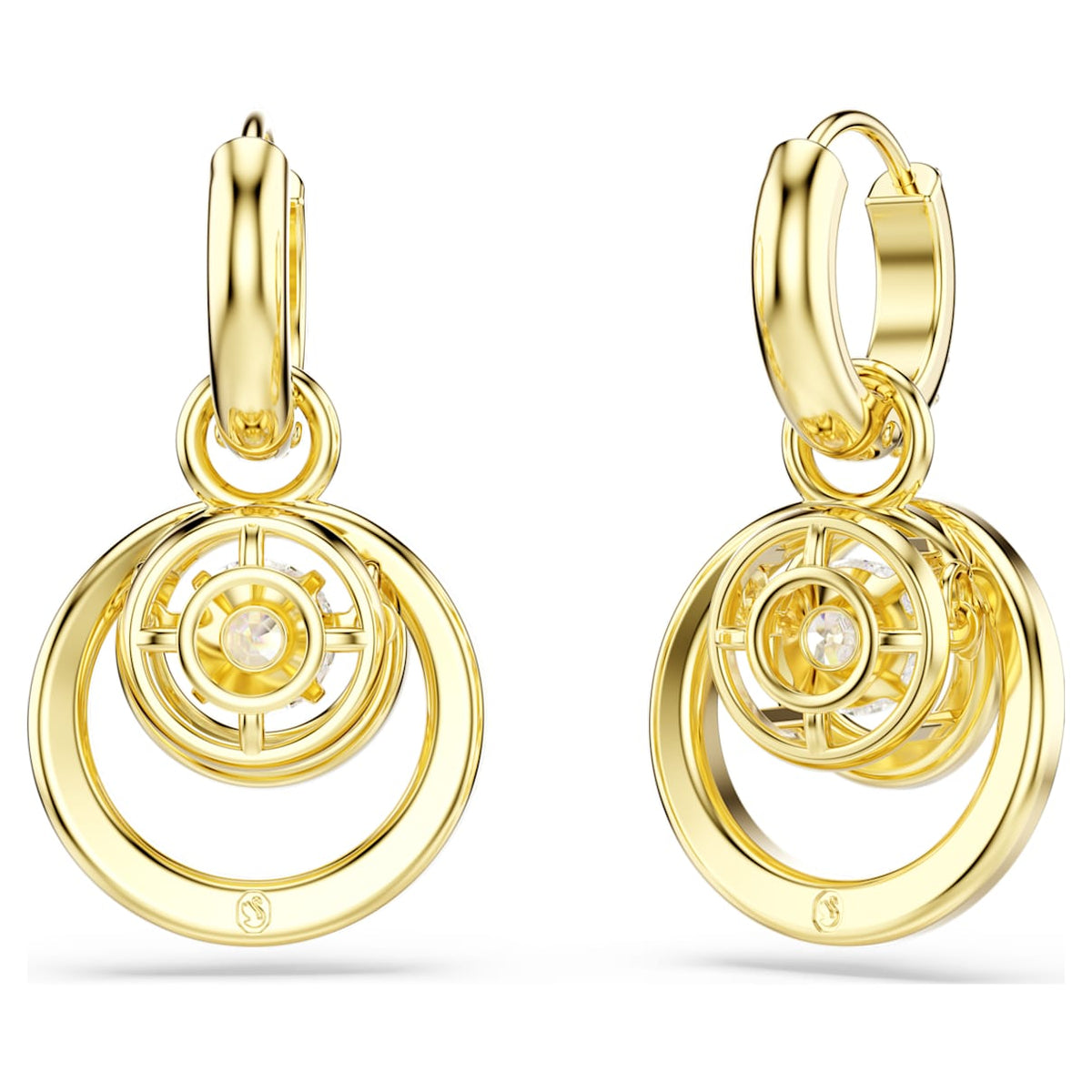 Aretes color blanco y dorado