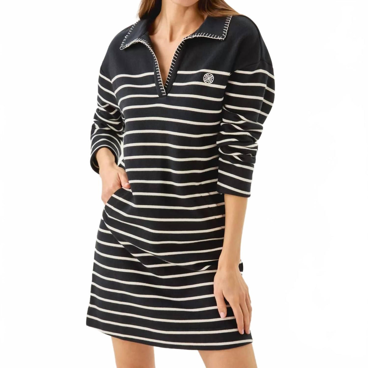 Vestido corto a rayas