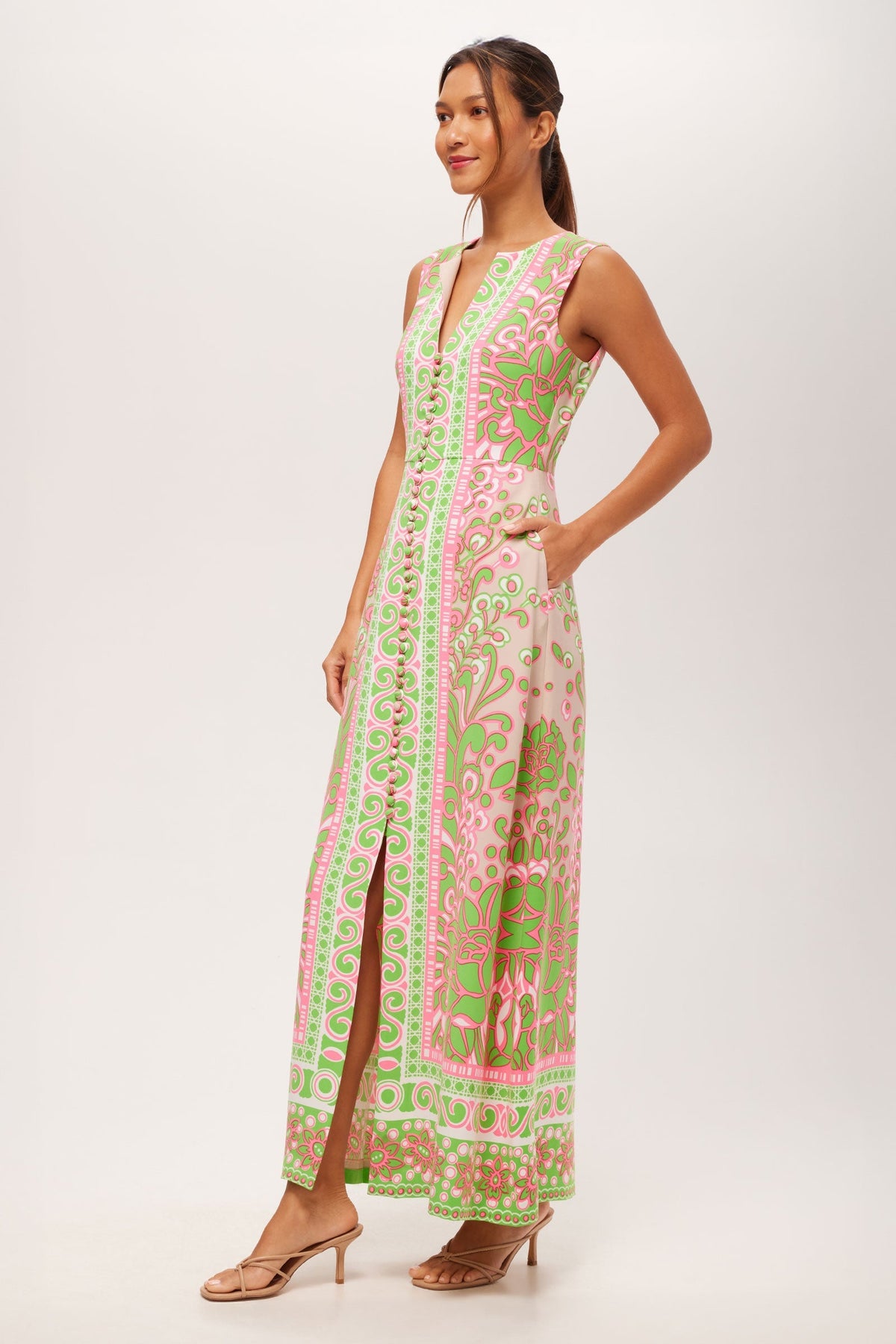 Vestido midi sin mangas