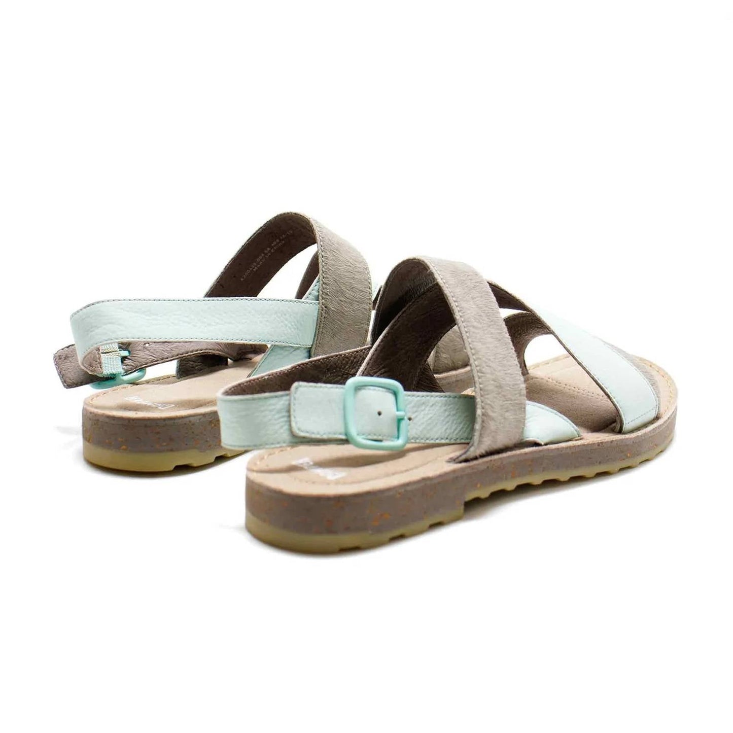Sandalias de mujer color azul marino y gris y plateado