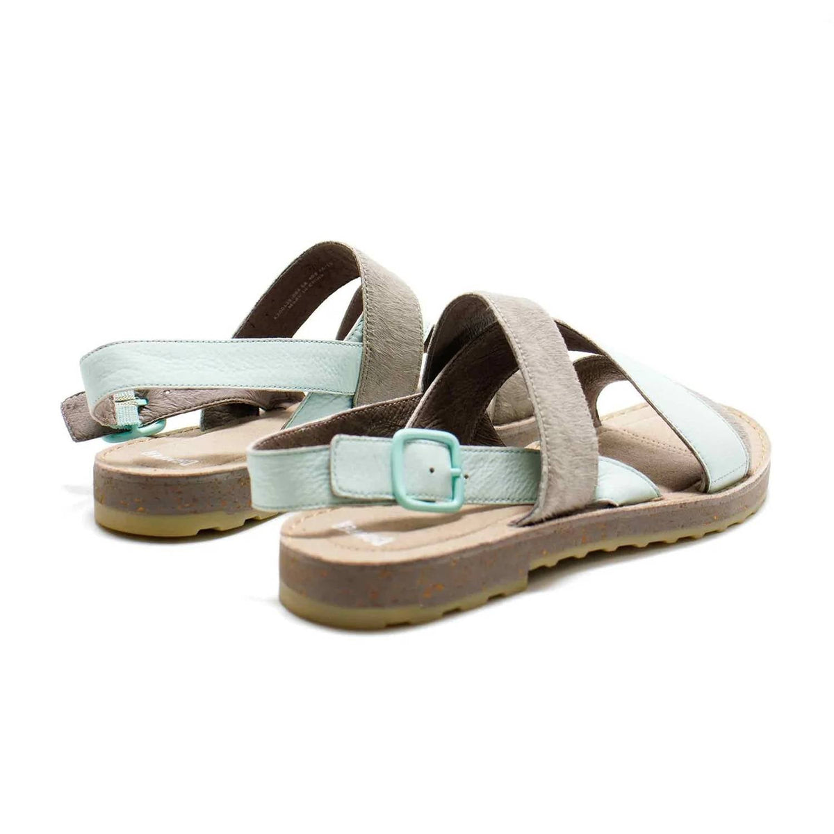 Sandalias de mujer color azul marino y gris y plateado