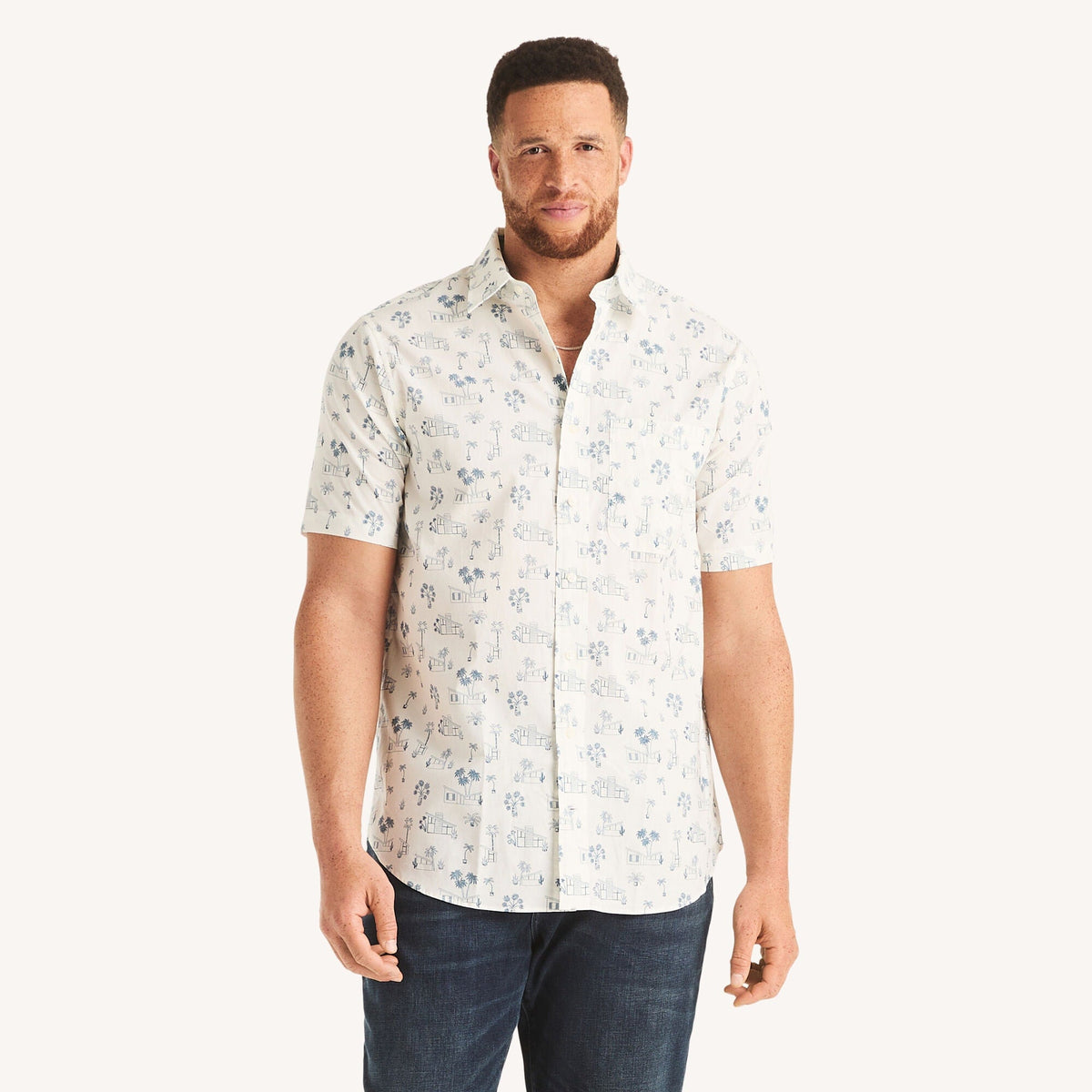 Camisa de hombre de manga corta con estampado