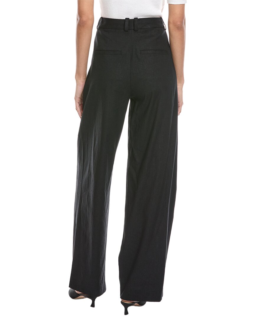 Pantalón de mezcla de lino de tiro alto