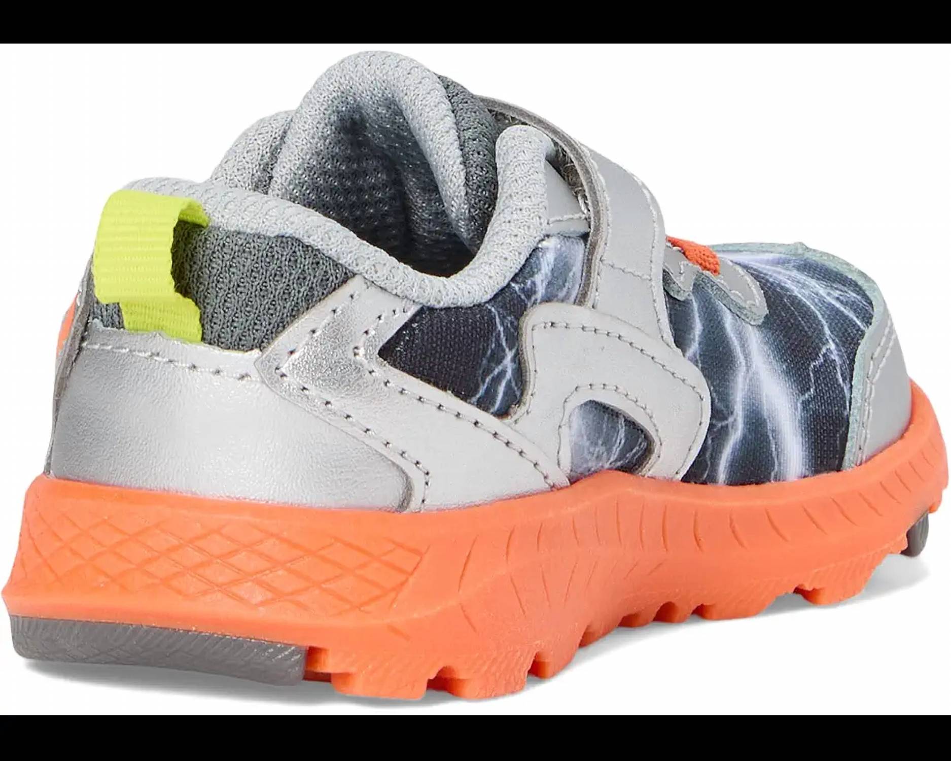 Tenis para niño color gris y naranja